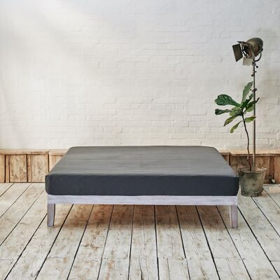 Dark Grey Flat Sheet - Double | 230 x 275 cm - Soft & Snug Washed Cotton