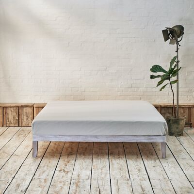 Cloud Grey Flat Sheet - King | 275 x 275 cm - Soft & Snug Washed Cotton