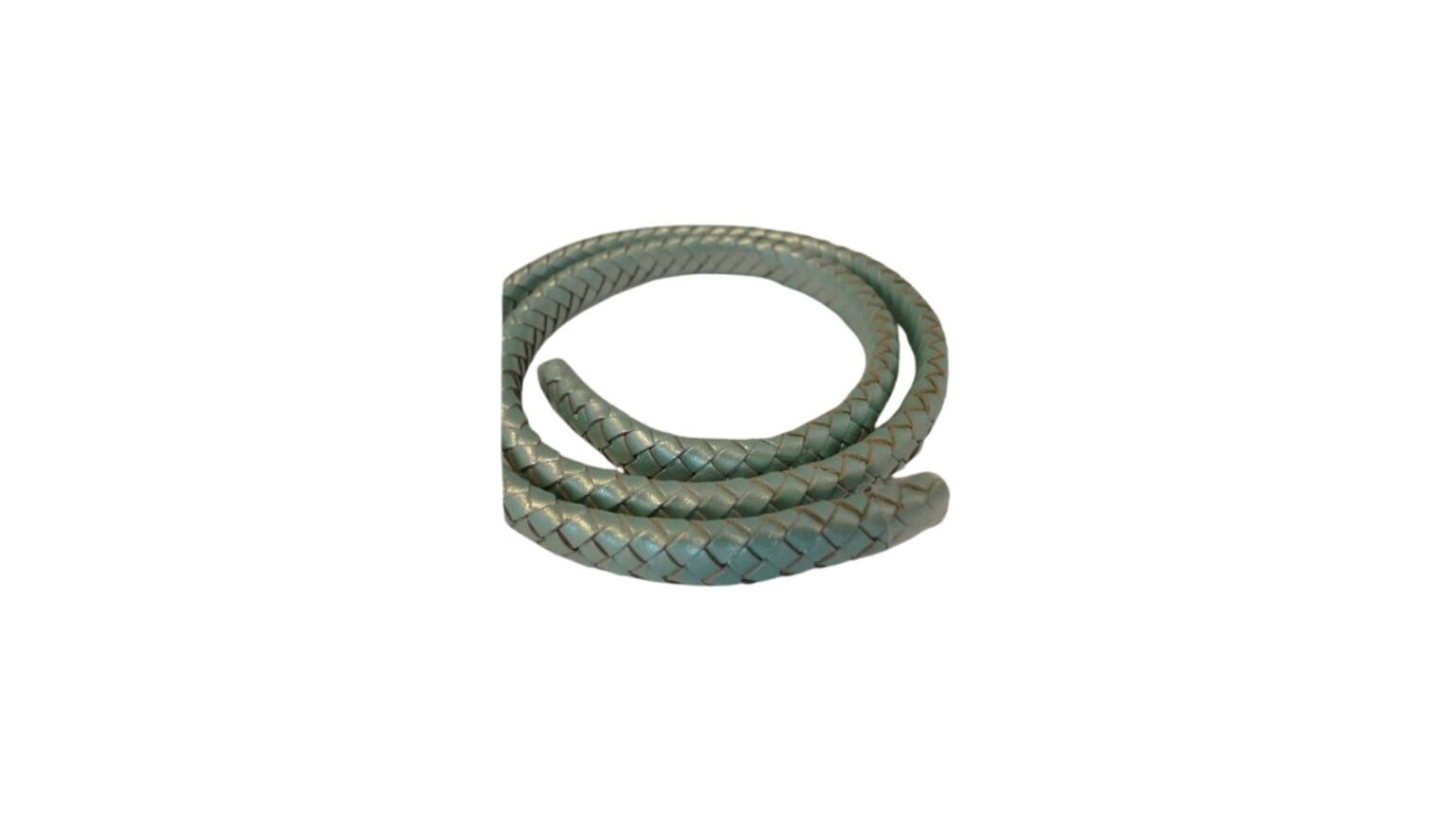 Ovale Regaliz-Flechtkordeln – 10 mm – Metallic Mint