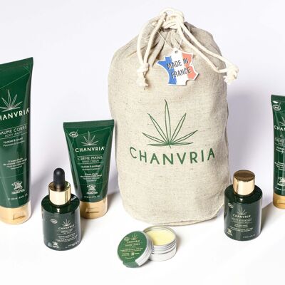 Implantation 57 produits certifiés BIO (dont sérum CBD) à l'huile de chanvre + 5 articles PLV