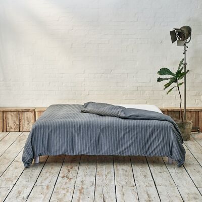 Graphite Striped Duvet Cover - Double | 200 x 200cm