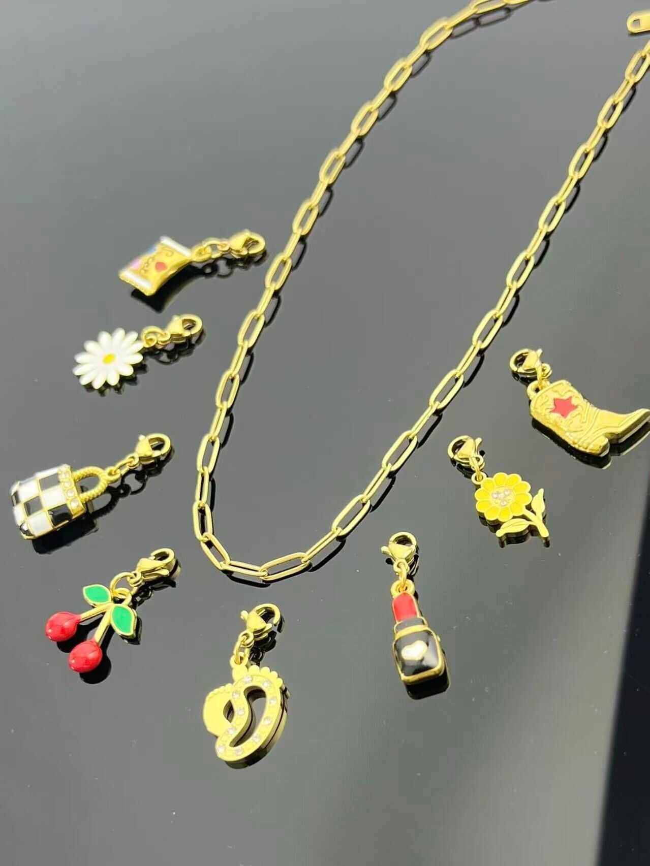 Anpassbare rechteckige Netzkette, Gold oder Silber