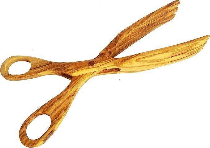 Handmade Olive Wood Kitchen Scissors 23CM