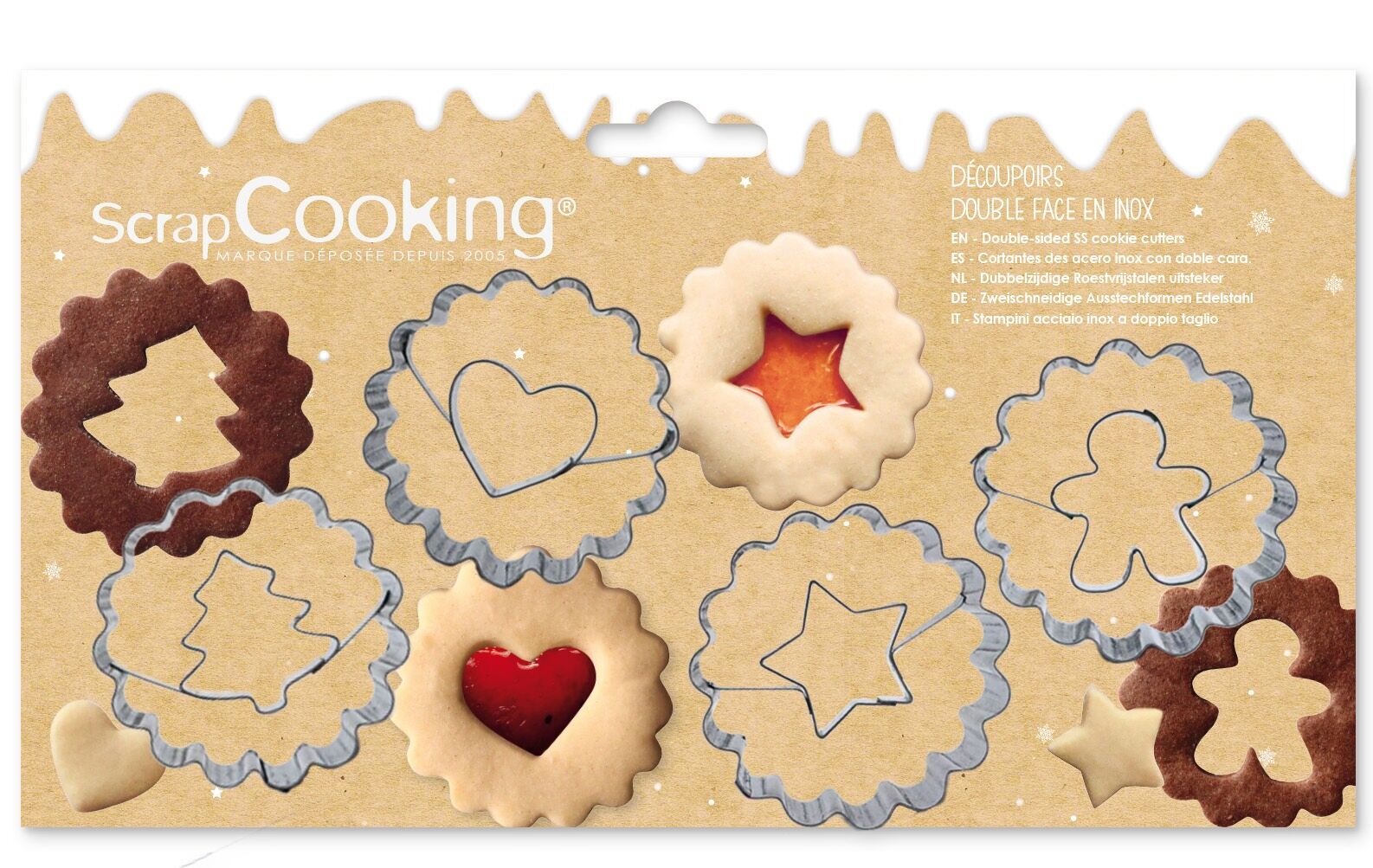4 Linzer cutters (fir tree, ginger, star, heart)