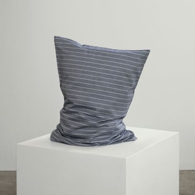 Graphite Blue Striped Pillowcase Pair - 2 x Standard (50 x 75 cm)