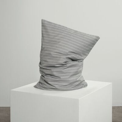 Grey Striped Pillowcase Pair - 2 x Standard (50 x 75 cm)