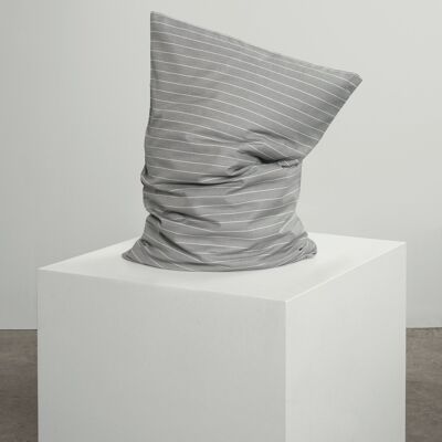 Grey Striped Pillowcase Pair - 2 x King (50 x 90 cm)