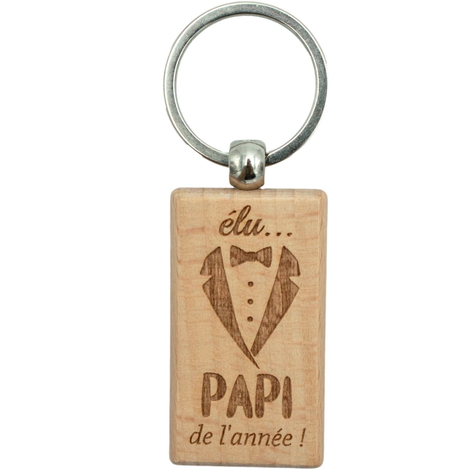 Porte-clés en bois - Papi de l'année