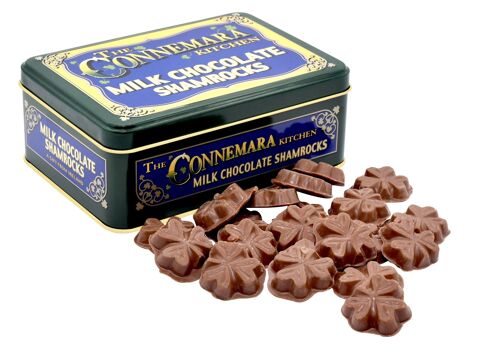 Tin of shamrock shaped chocolates