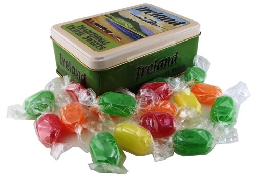 Tin of fruit flavoured travel sweets