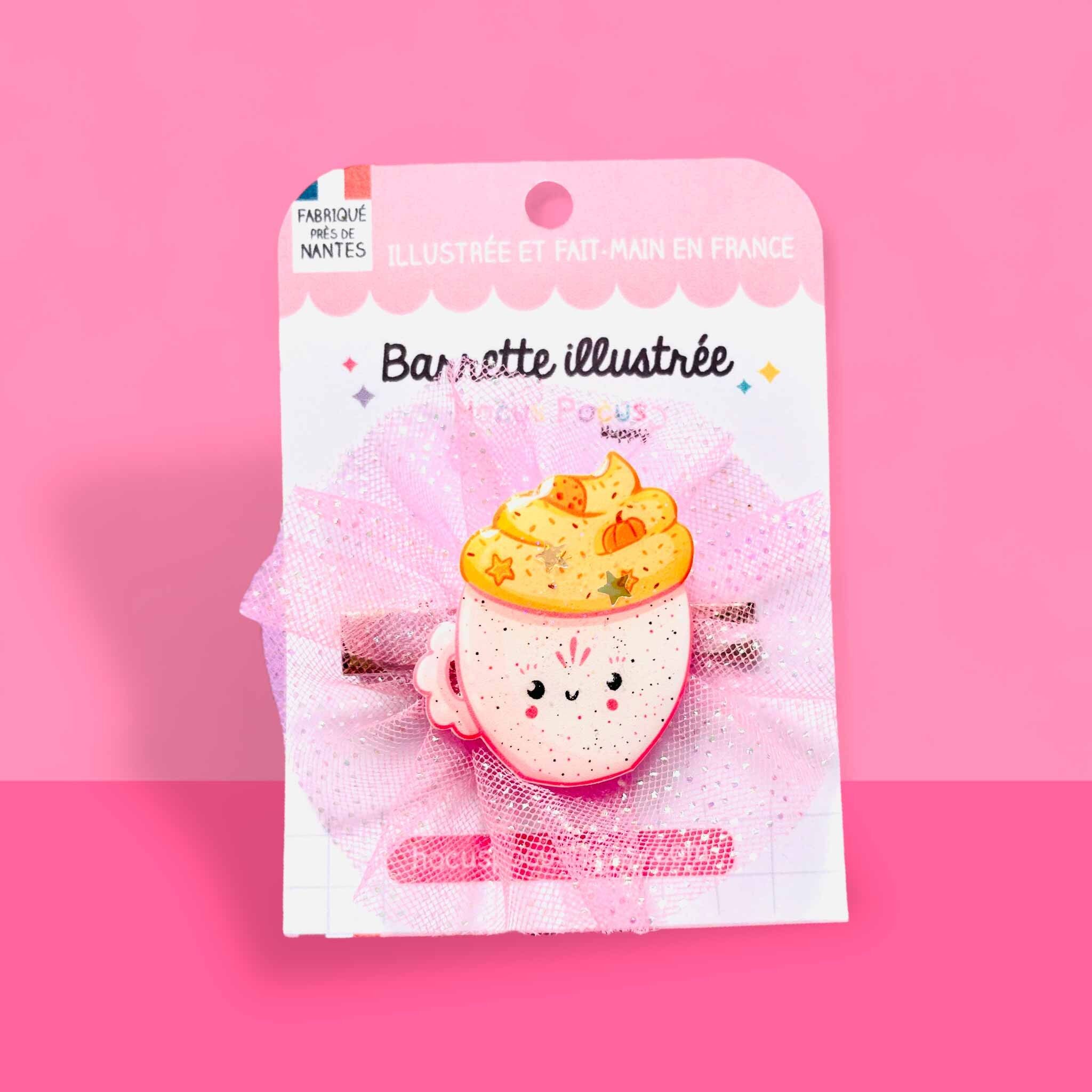 Kinderhaarspange - Gourmet-Herbstbecher - Handgefertigt in Frankreich