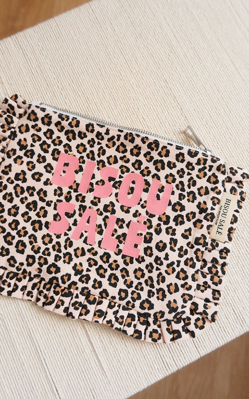 Leopard Ruffle Clutch - Salty Kiss