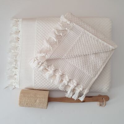 Orla Türkisches Badelaken aus Baumwolle - Off White