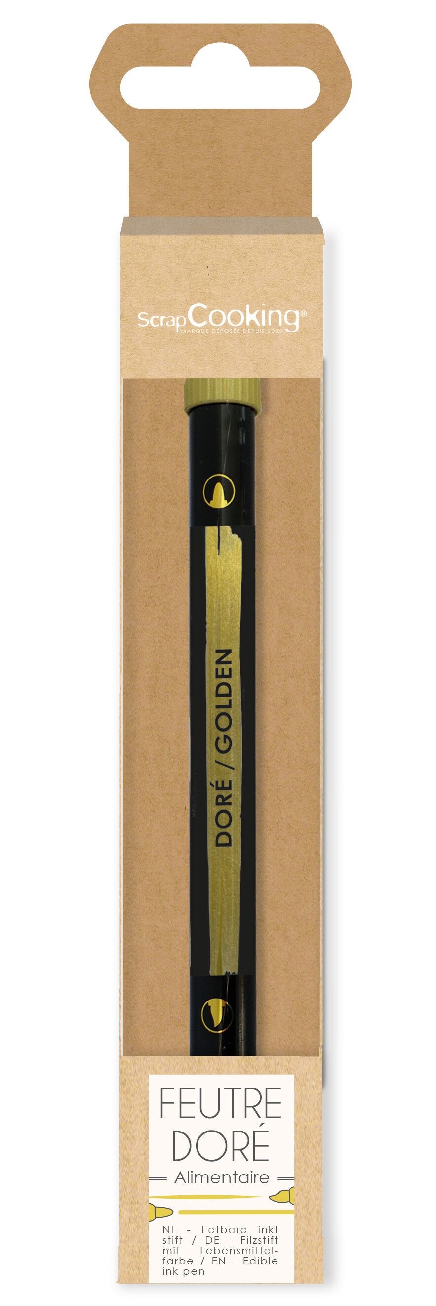 Pennarello alimentare a doppia punta color oro