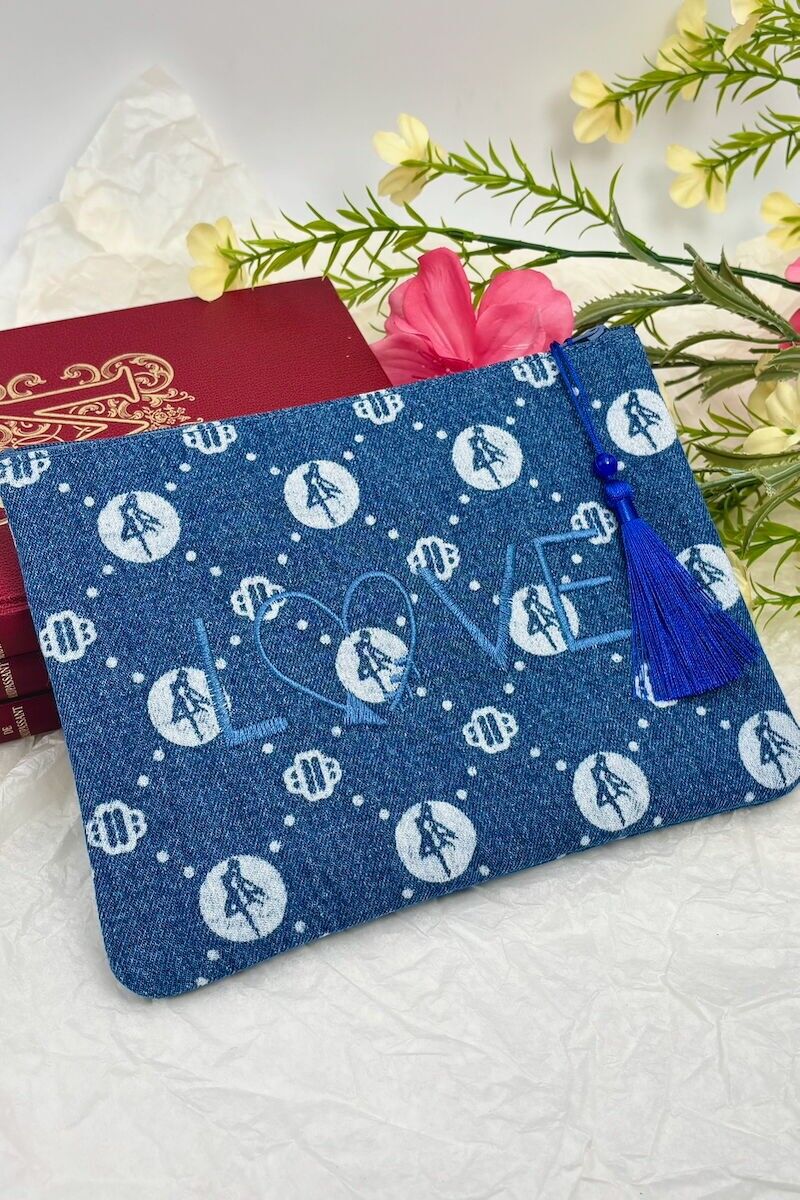 Borsa per il trucco in denim di cotone CY102DM