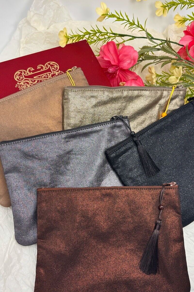 Borsa per il trucco in cotone metallizzato CY103DM