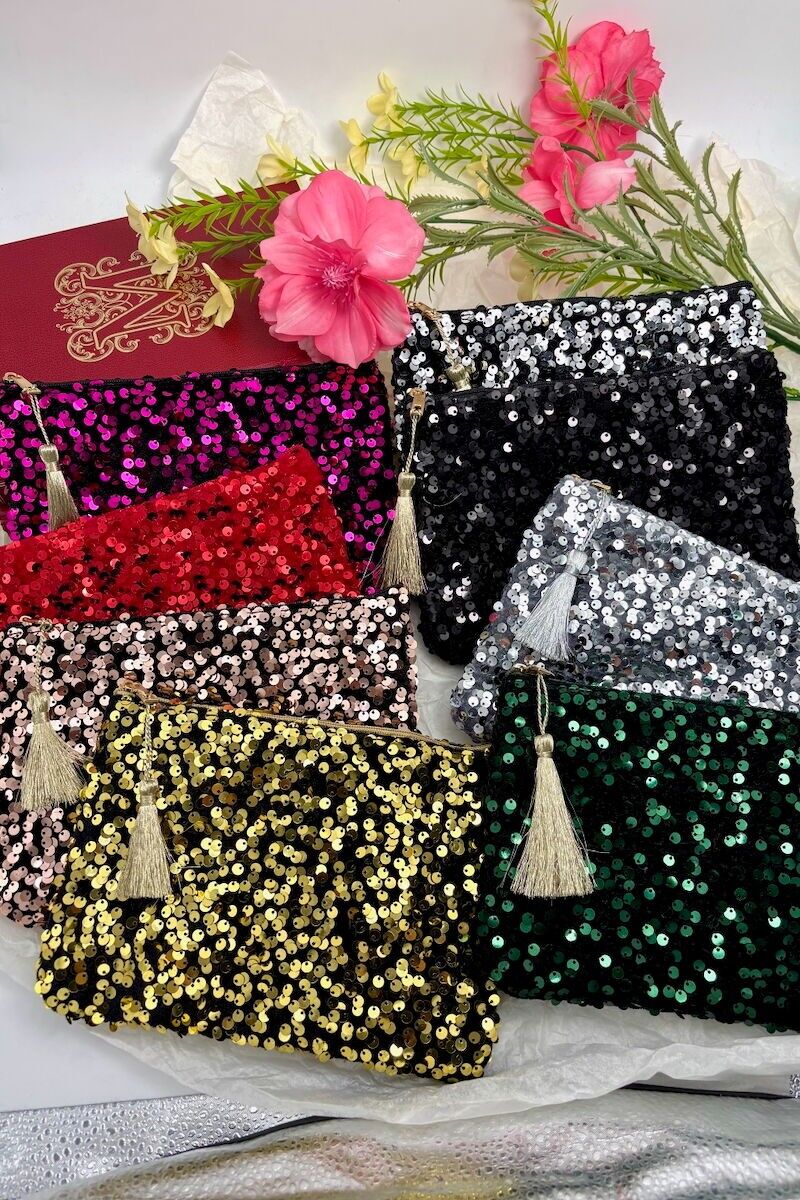 Borsa per il trucco con paillettes CY46