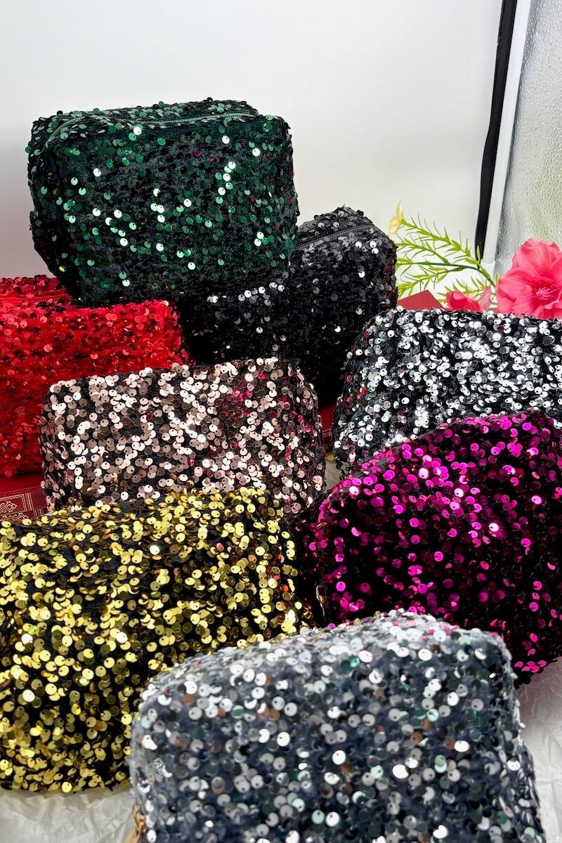 Borsa per il trucco con paillettes CY45