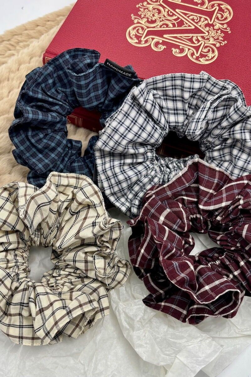 FQ89 Elastici per capelli a scacchi