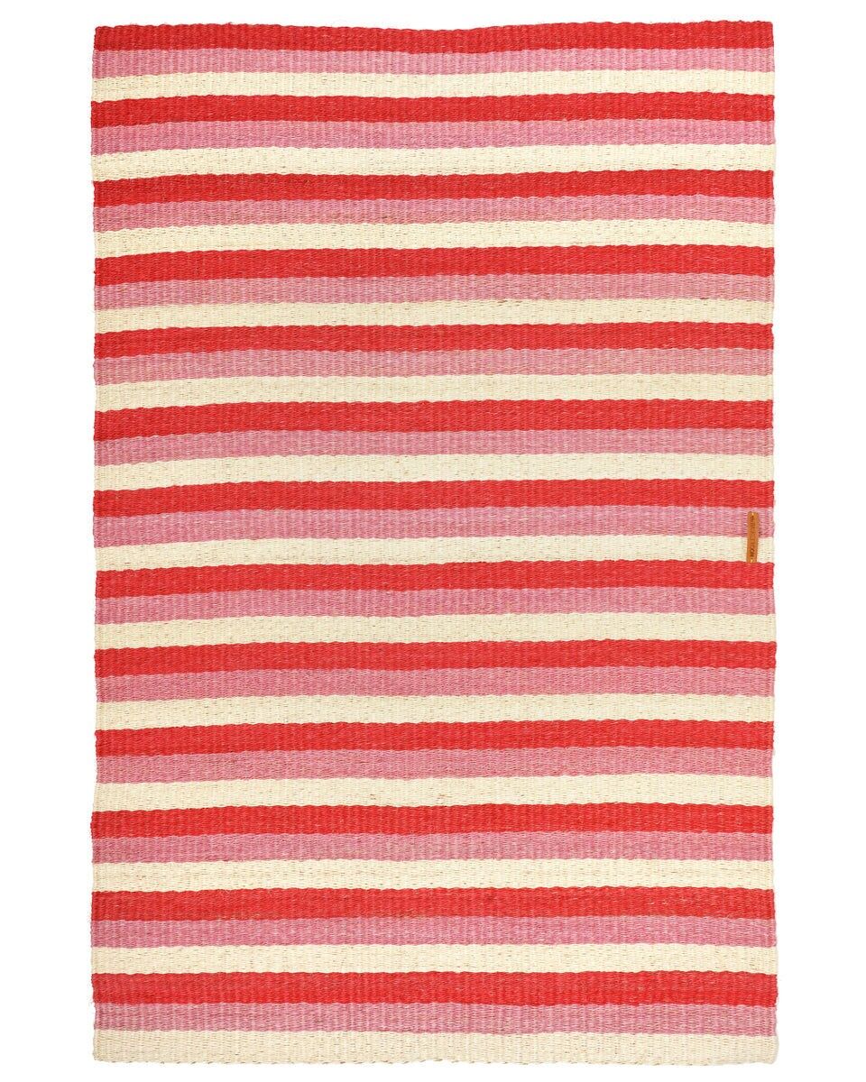 HEKIMA: Small Red, Vintage Pink & Natural Woven Sisal Rug