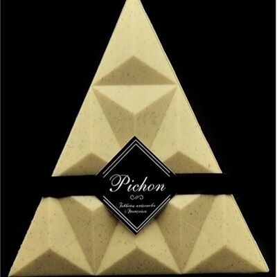 Triángulo de chocolate blanco y caviar de vainilla (embalaje negro)