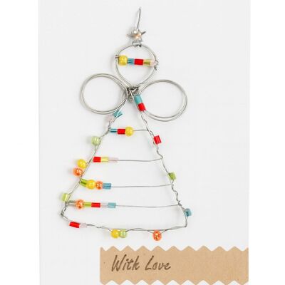Avec amour – Cadeau ange en fil de fer fait main (6 cm)