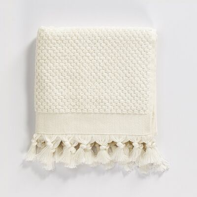 Toalla de manos de algodón turco Orla - Blanco roto
