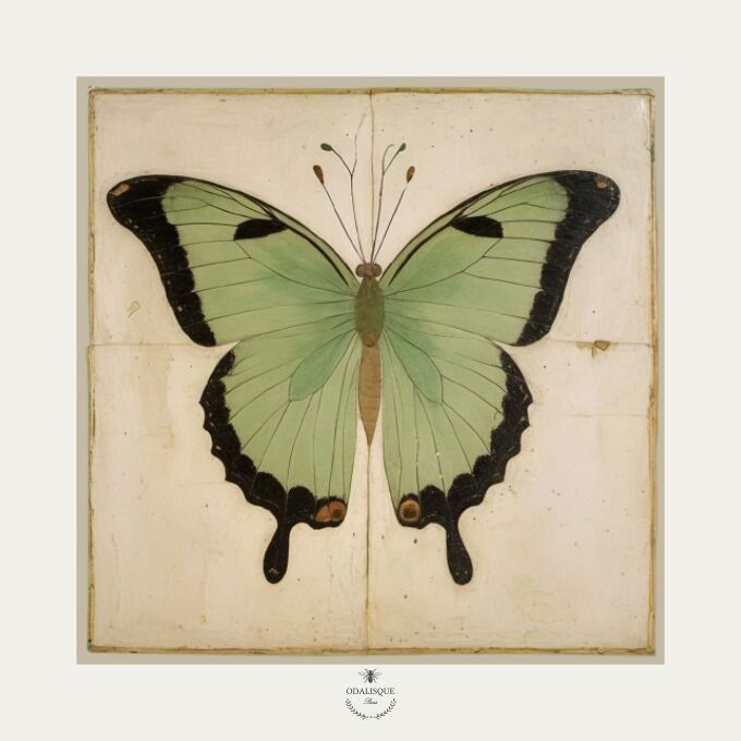 La mariposa verde - ilustración 18x18 cm