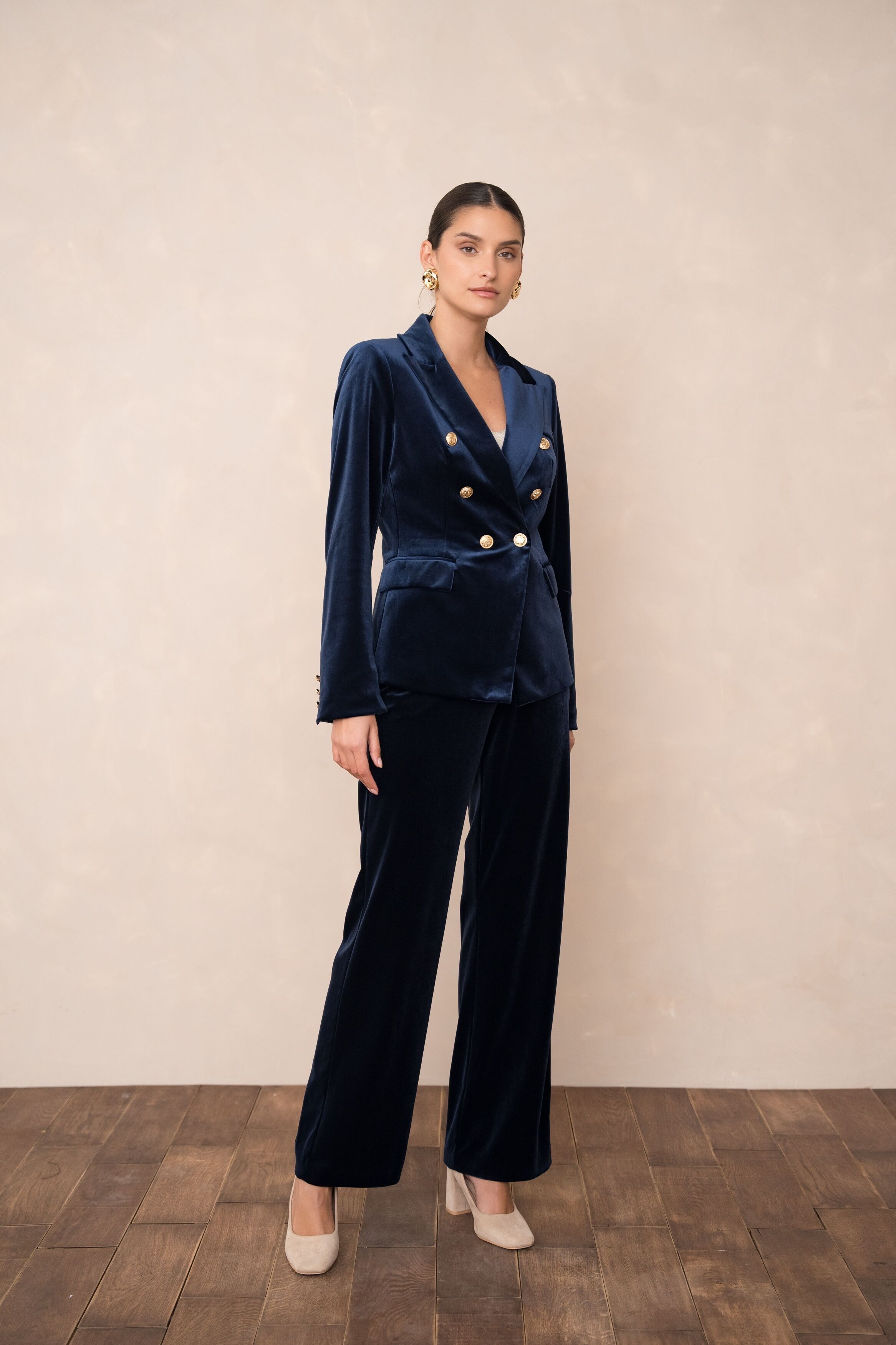 Pantalon en velours à taille haute - P2228#