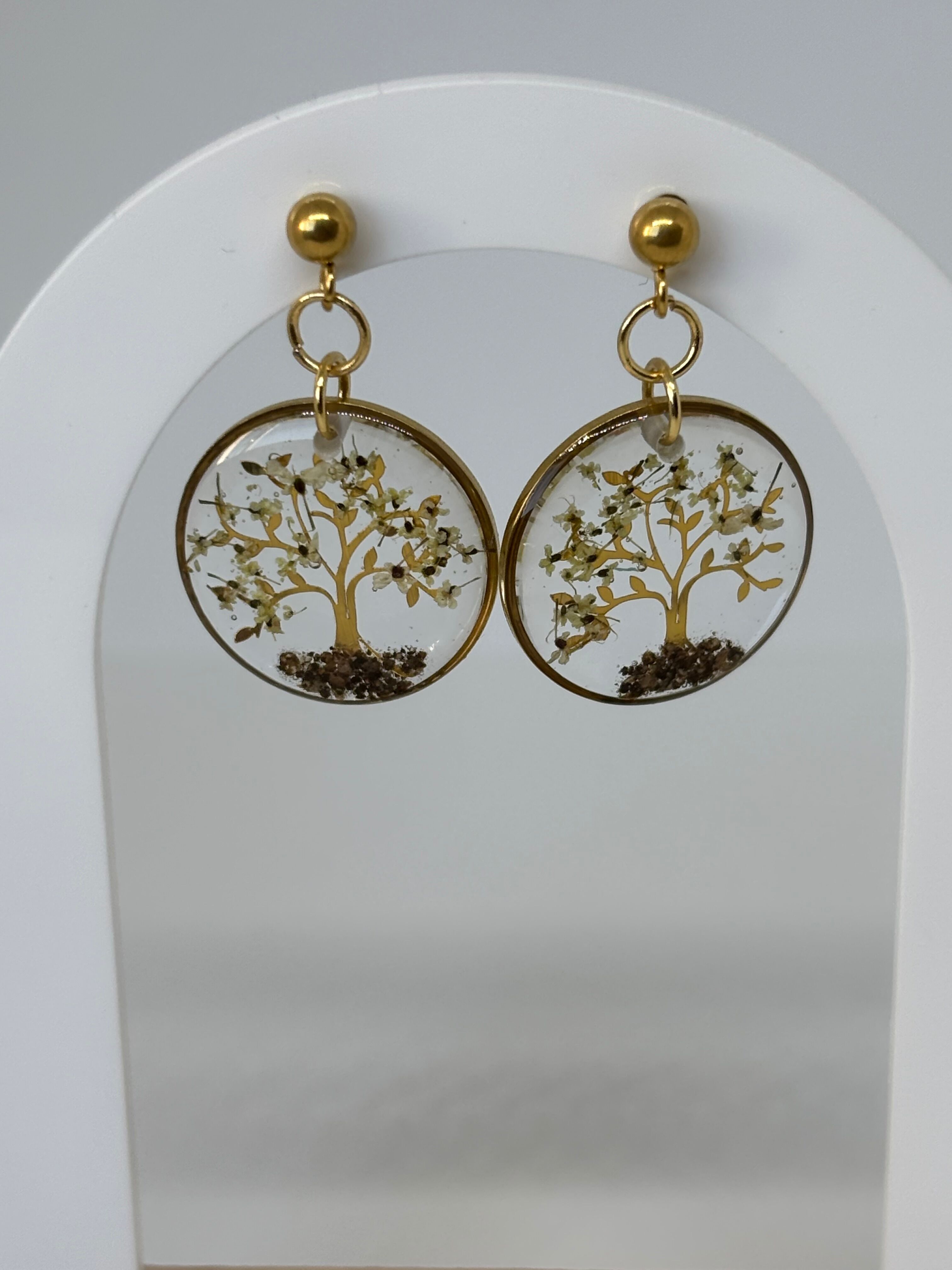 Boucles d'oreilles Arbres de vie terre