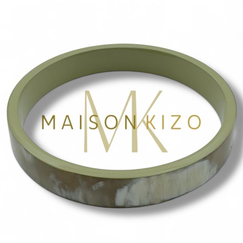 Lackiertes Büffelhorngeflecht Breite Khaki C42