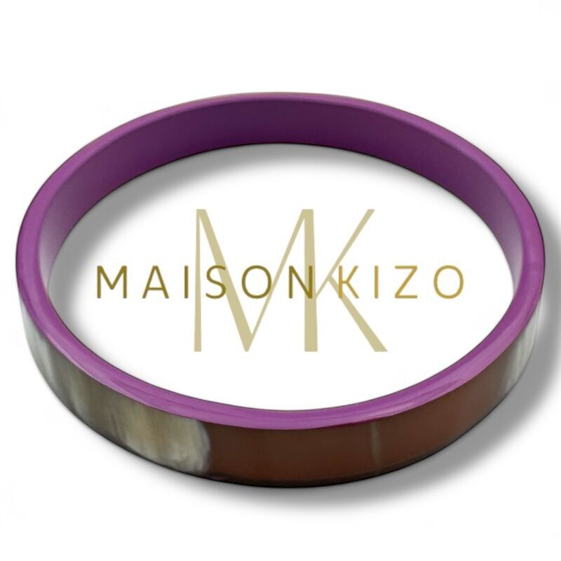 Lackierter Hornarmreif - Breite 1 cm - Lila C45