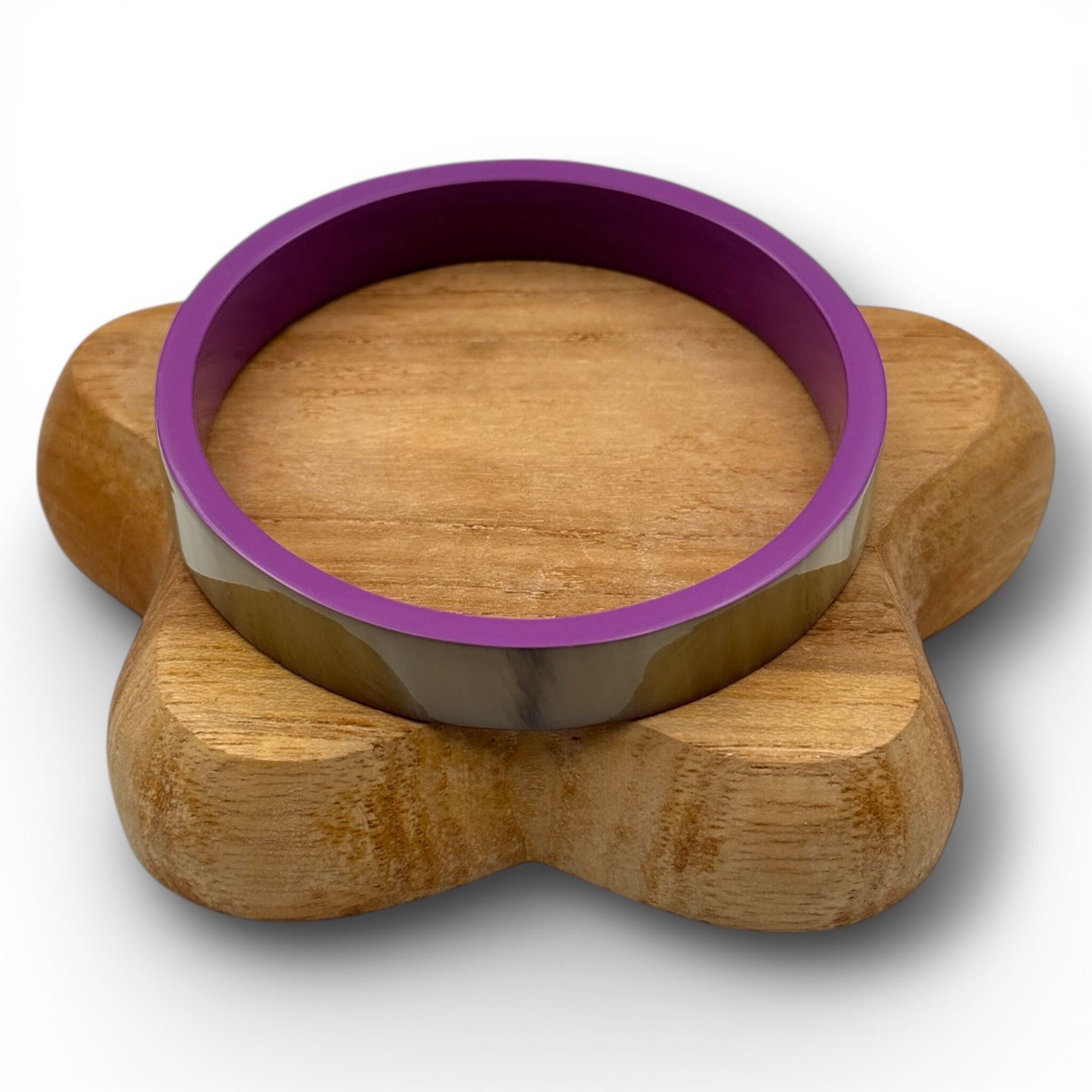 Lackierter Hornarmreif - Breite 1 cm - Lila C45