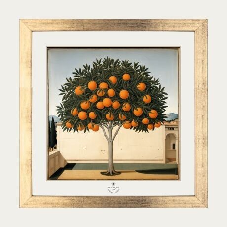 El Naranjo - Pack de marco dorado 20x20 cm + ilustración