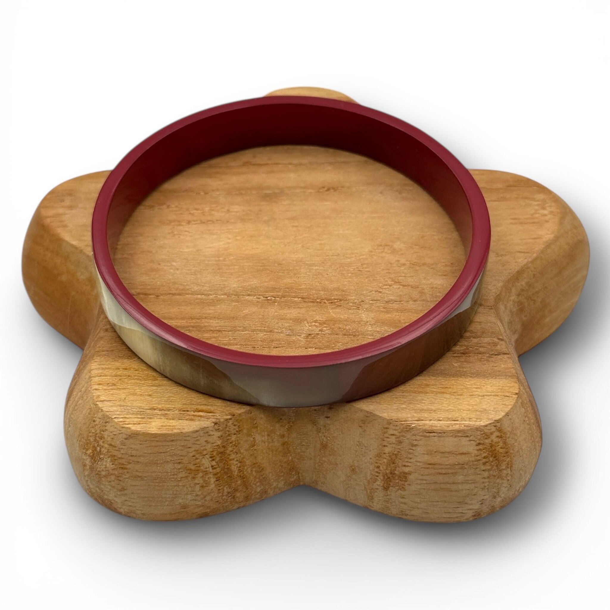 Lackierter Hornarmreif - Breite 1 cm - Bordeaux C50