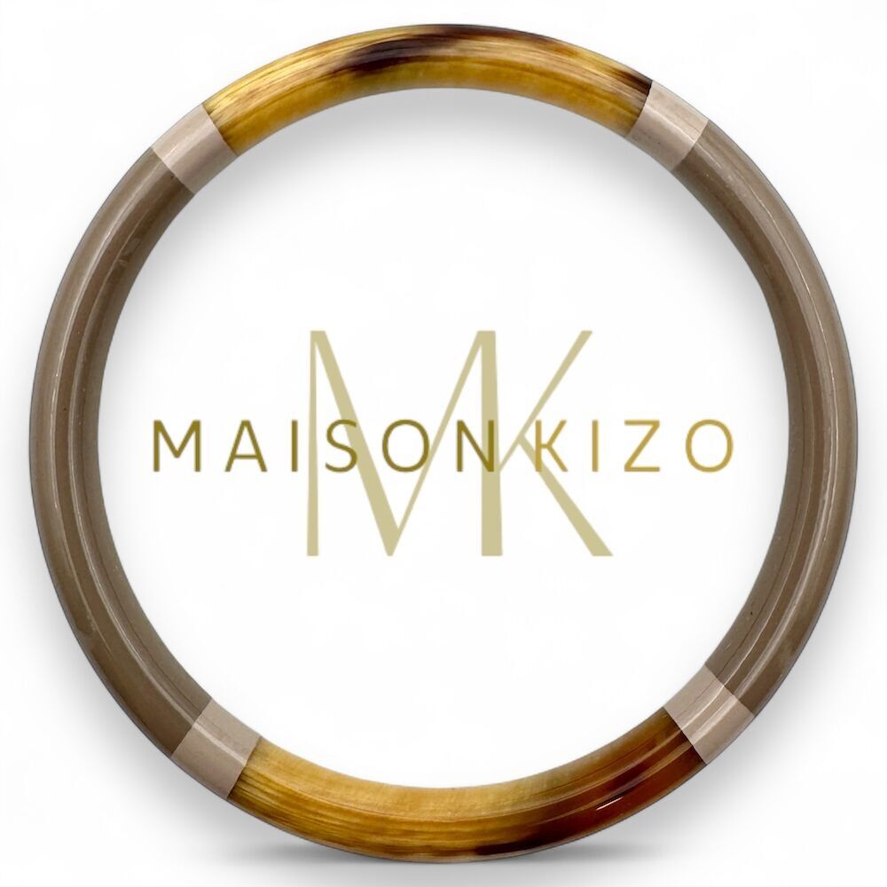 Lackierter Hornarmreif - Breite 6 mm - Taupegrau