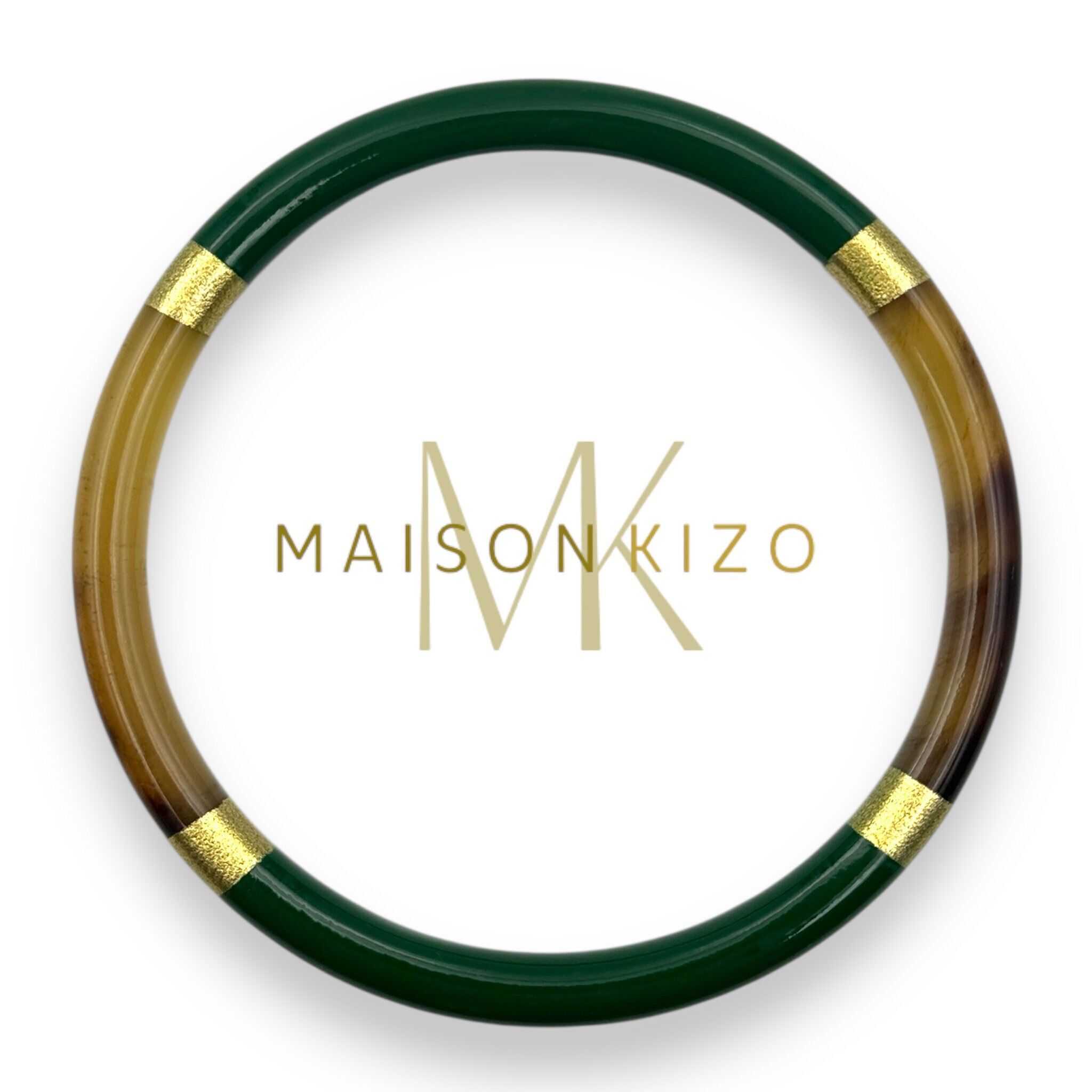 Lackierter Hornarmreif - Breite 6 mm - Tannengrün C55