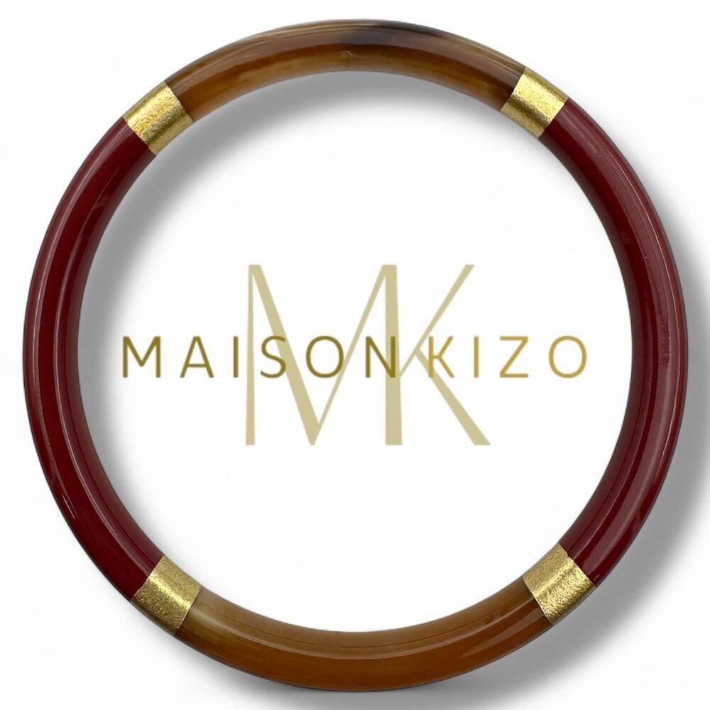 Lackierter Hornarmreif - Breite 6 mm - Bordeaux C56