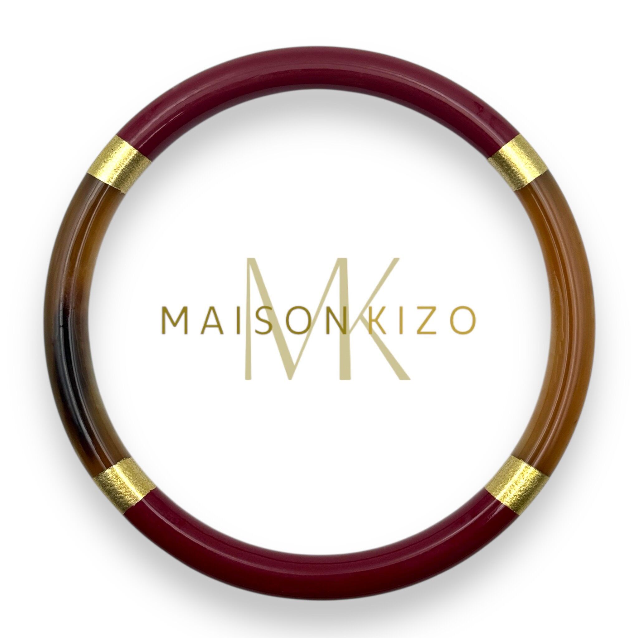 Lackierter Hornarmreif - Breite 6 mm - Bordeaux C56