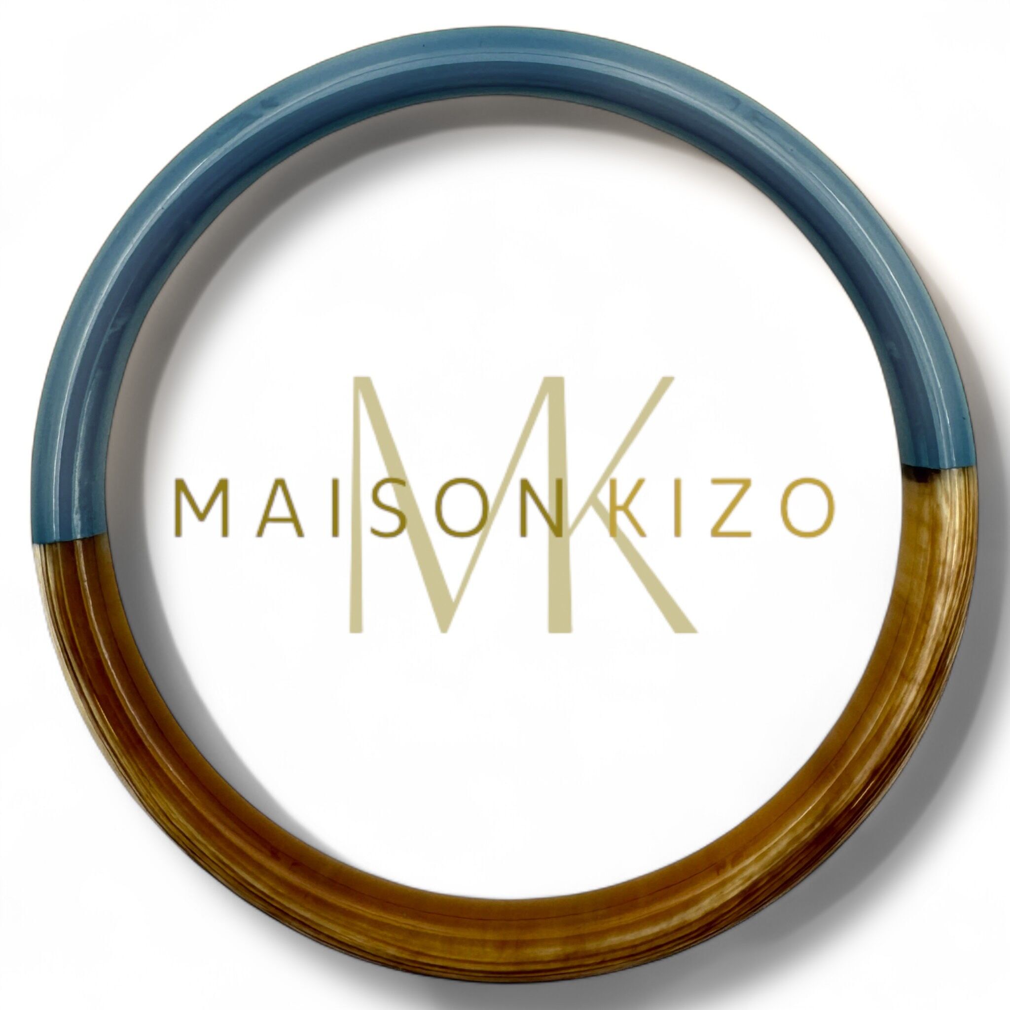 Lackierter Hornarmreif - Breite 6 mm - Entenblau C57