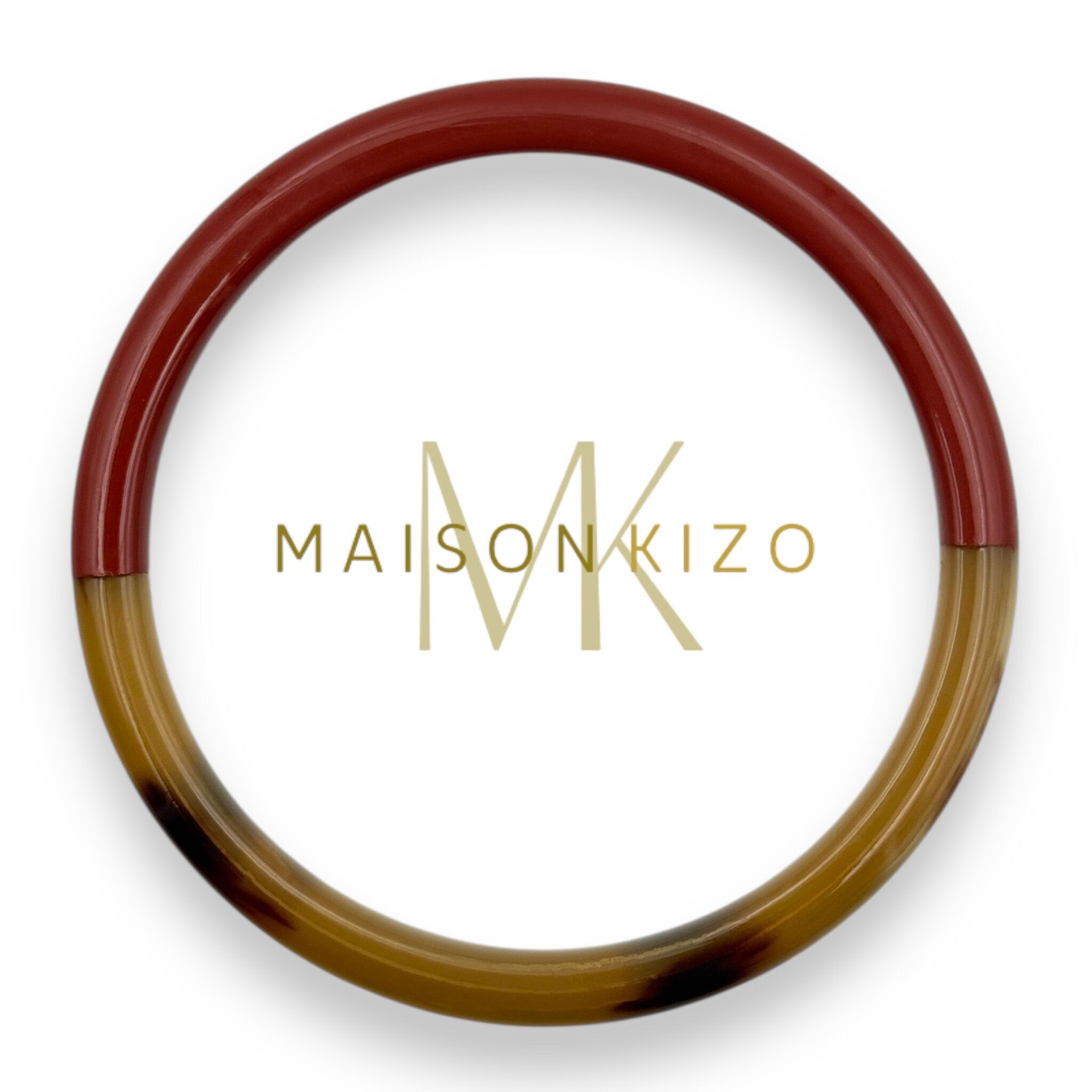 Lackierter Hornarmreif - Breite 6 mm - Terrakotta C59