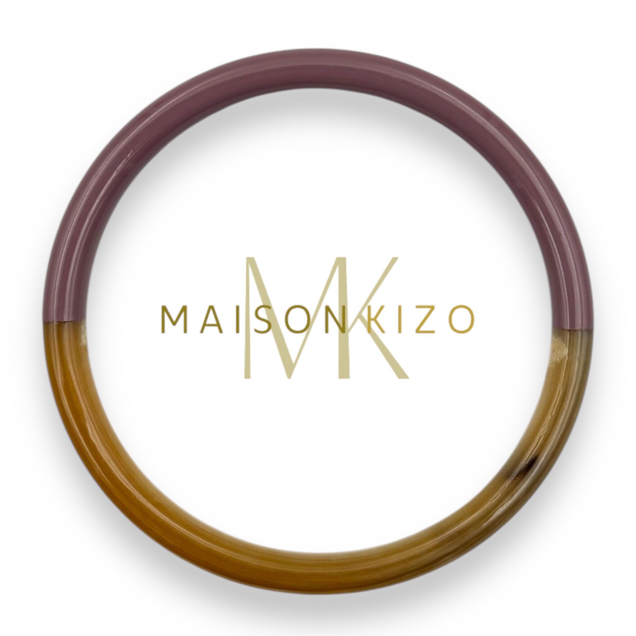 Lackierter Hornarmreif - Breite 6 mm - Pudermauve C60