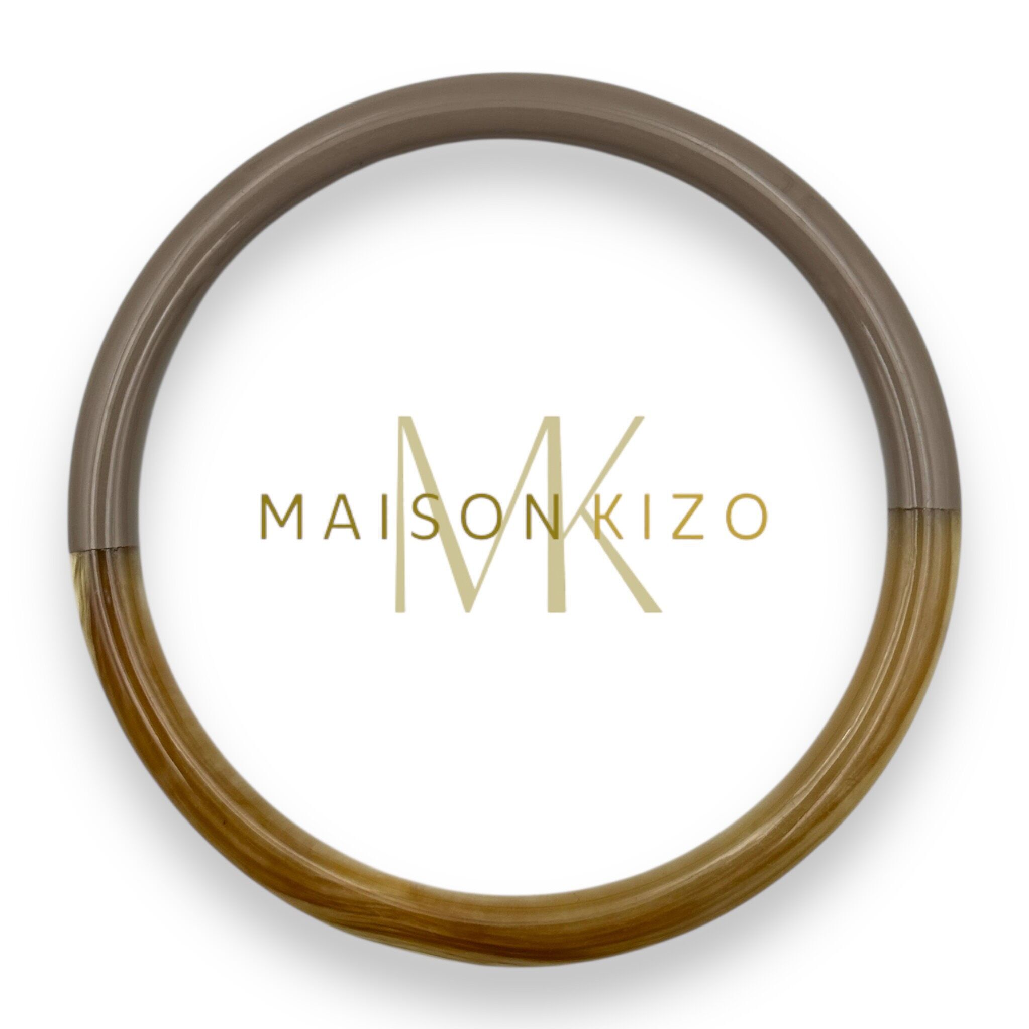 Lackierter Hornarmreif - Breite 6 mm - Taupegrau C61