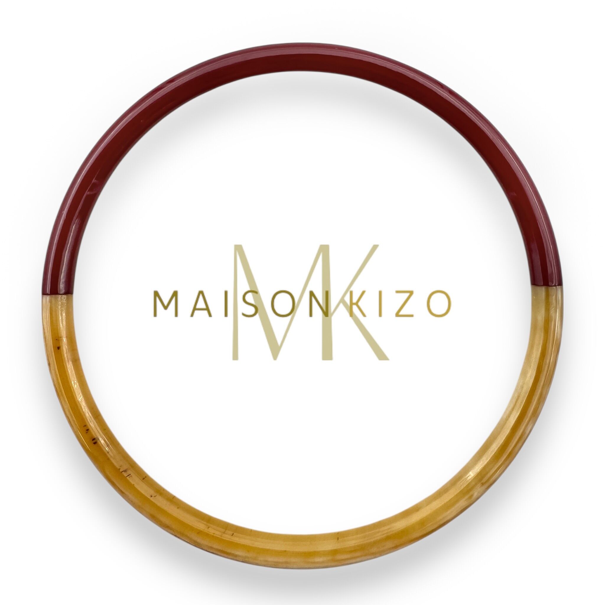 Pulsera de cuerno lacado - Ancho 4 mm - Burdeos C66