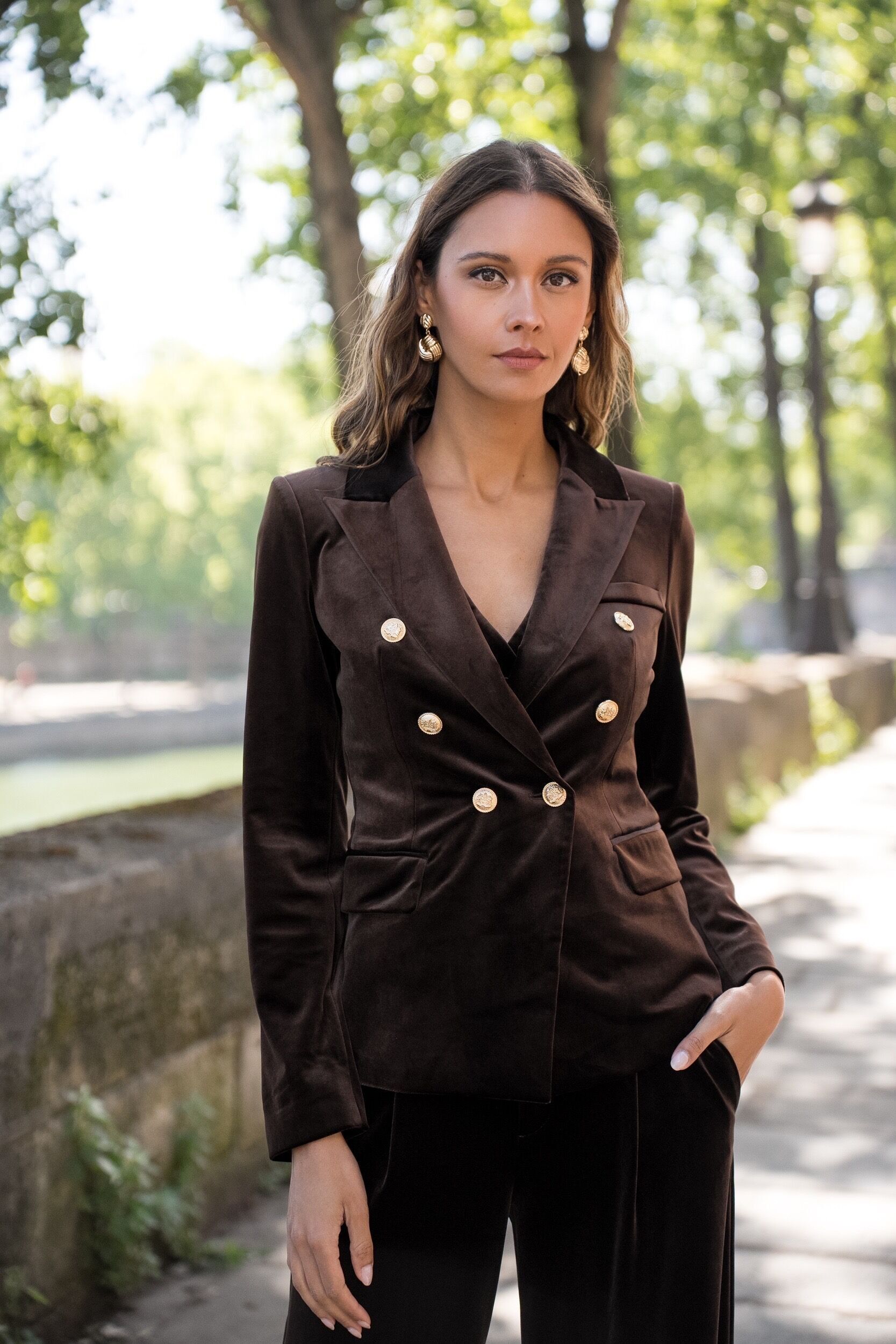 Veste Blazer en velours - V1721N#