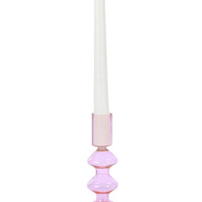 Portacandele in vetro retrò - 6 x 2.5 pollici_ Rosa