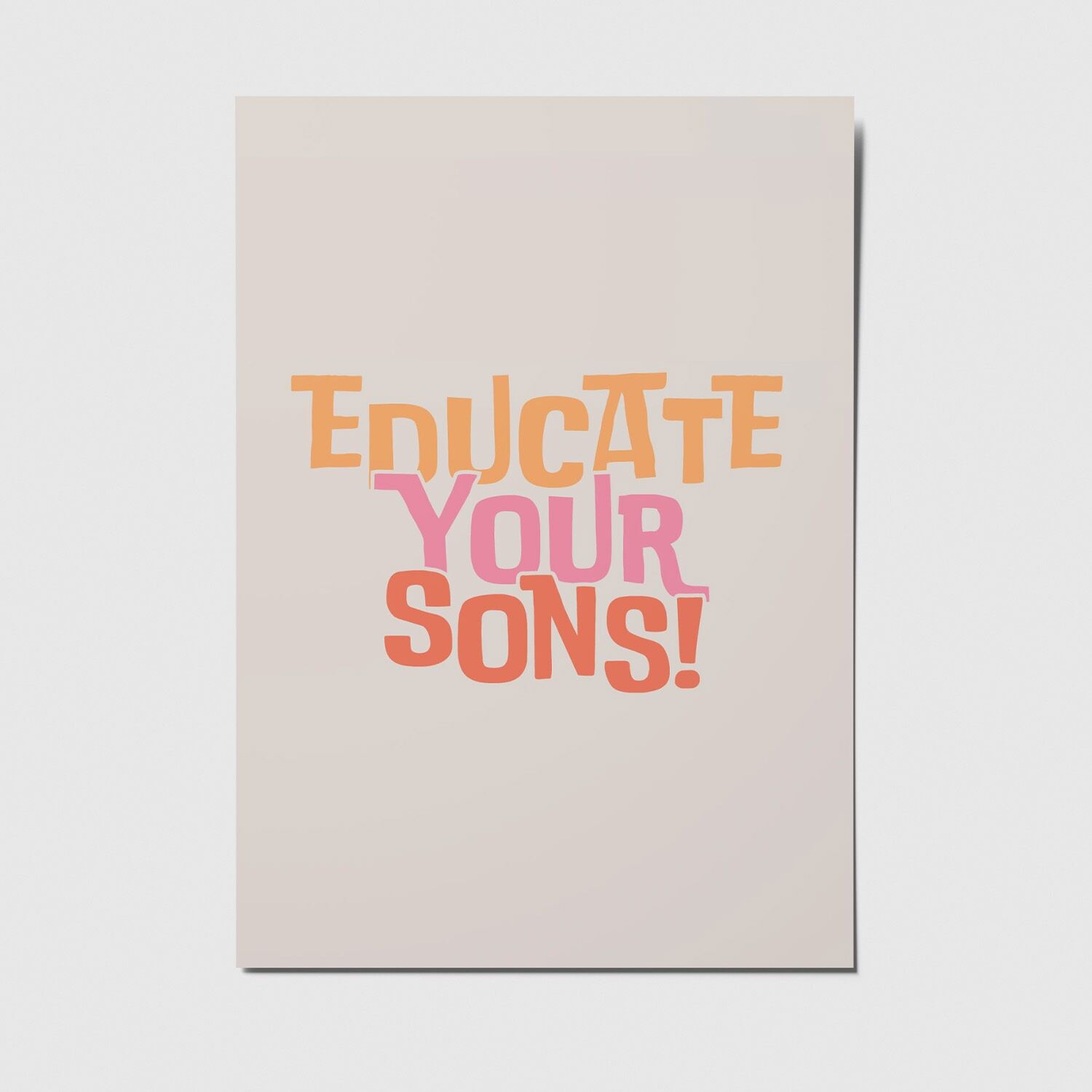 educate your sons - A6 Postkarte