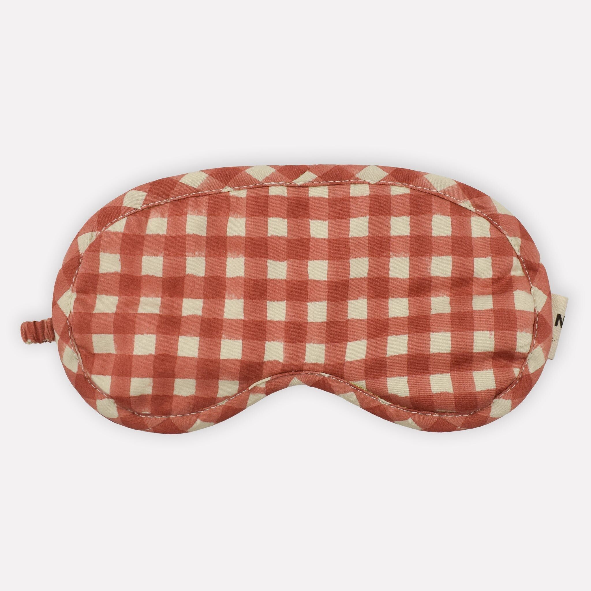Augenmaske aus Bio-Baumwolle | Gingham | Ingwer