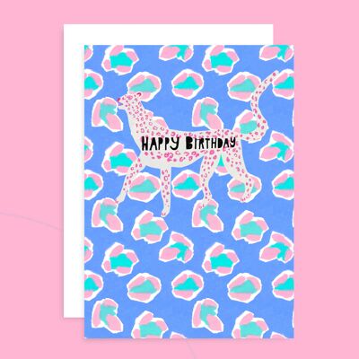 Happy Birthday Leopard - Greetings Card