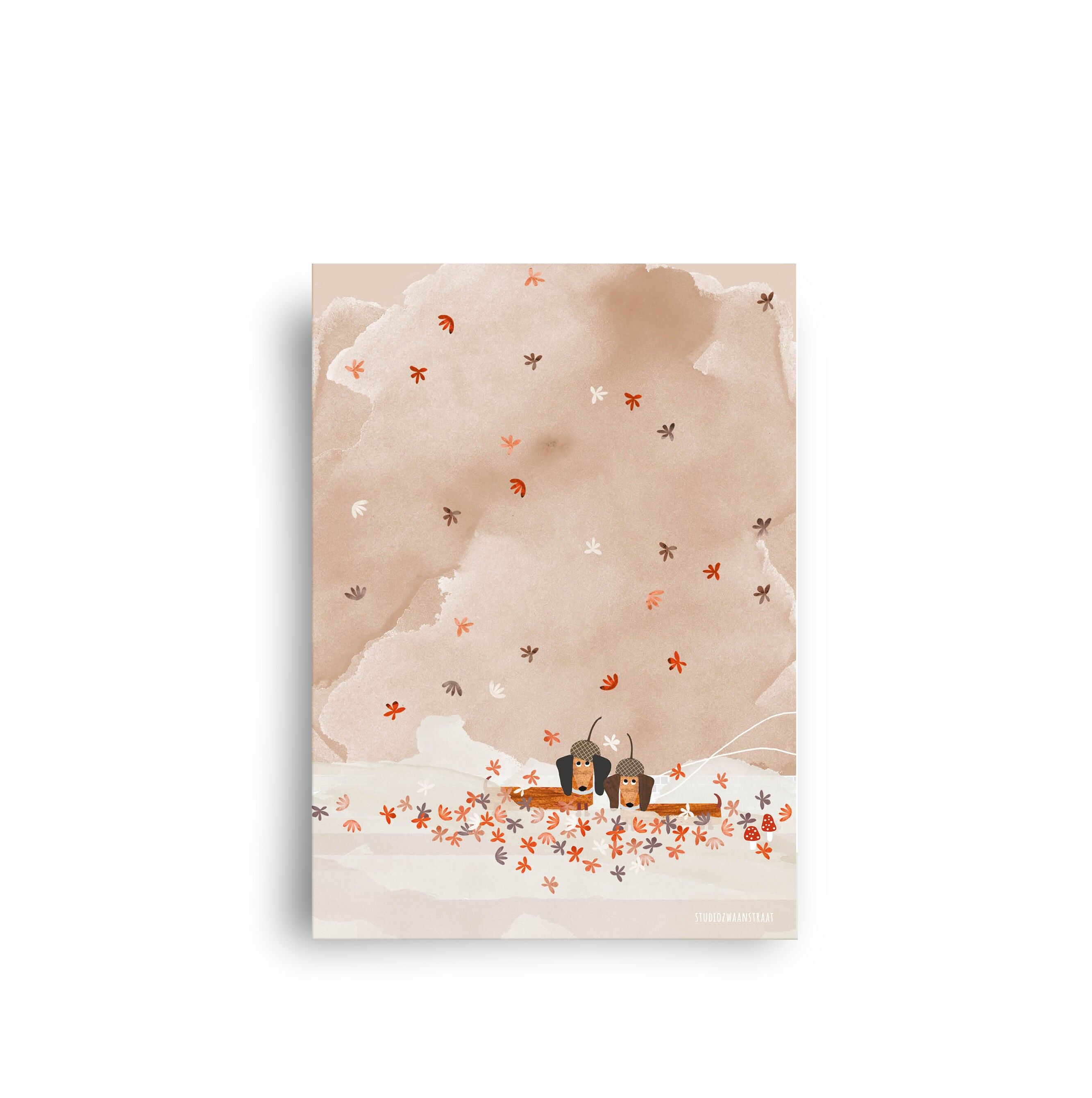 Postkarte 'Herbsthündchen'